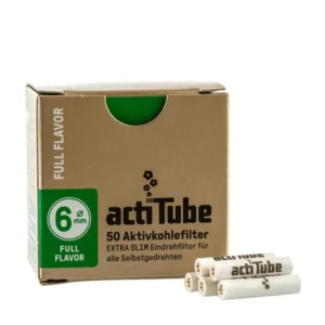 actitube activ charcoal slim 6mm diameter filters box 50pcs in box