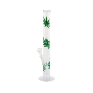 greenline glass bong with leaf