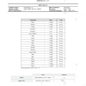 thcv olja 10ml coa